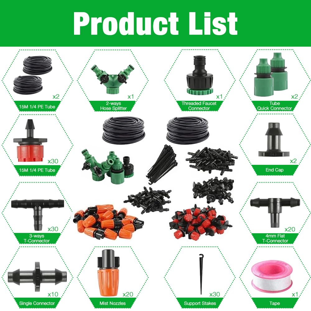 149 PCS Irrigation System Kit, Automatic Garden Watering System, 100FT/30m Drip Irrigation System - Image 2