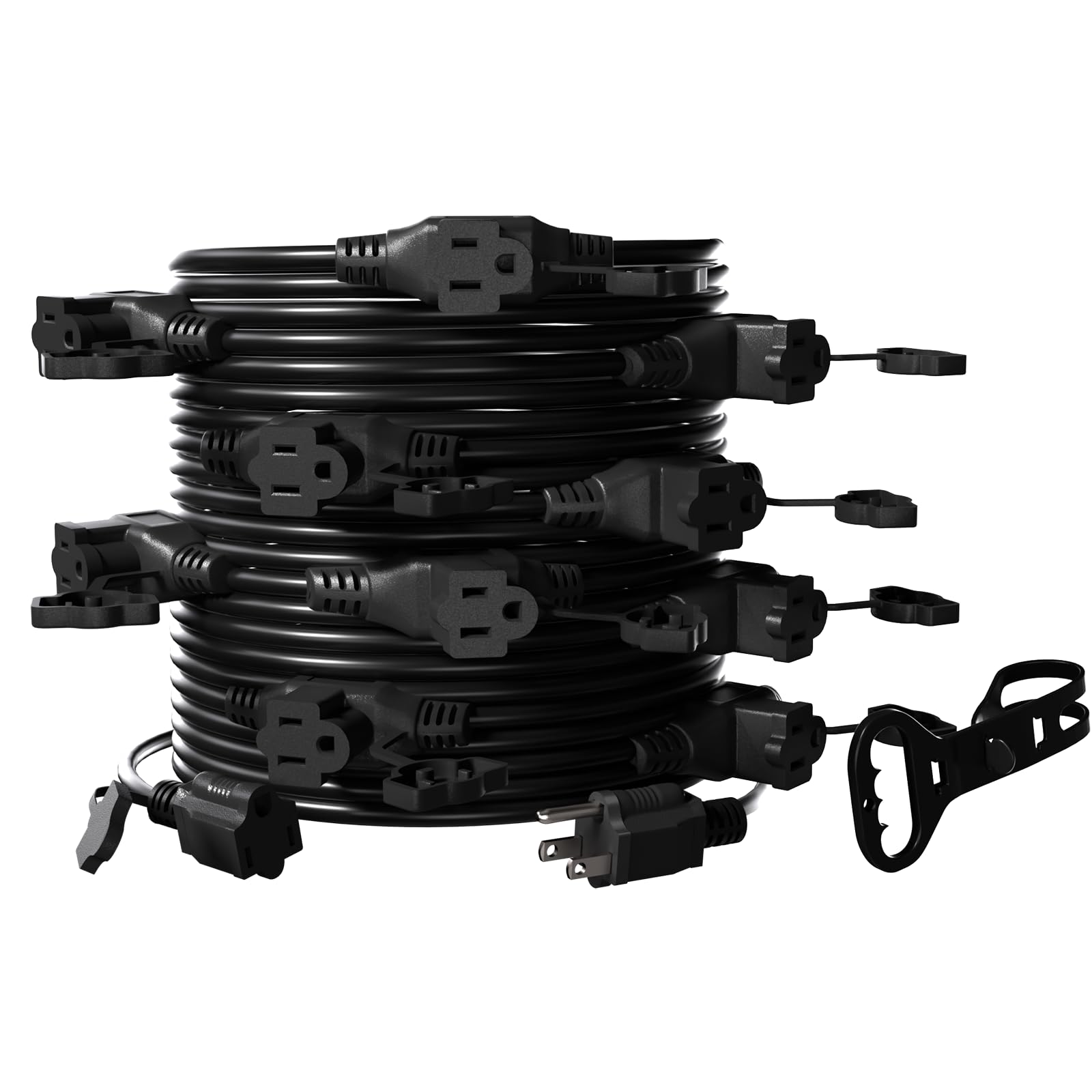Photo 1 of CXIYUA Black 50FT Outdoor Extension Cord for Multiple Outlets - 11 Outlets