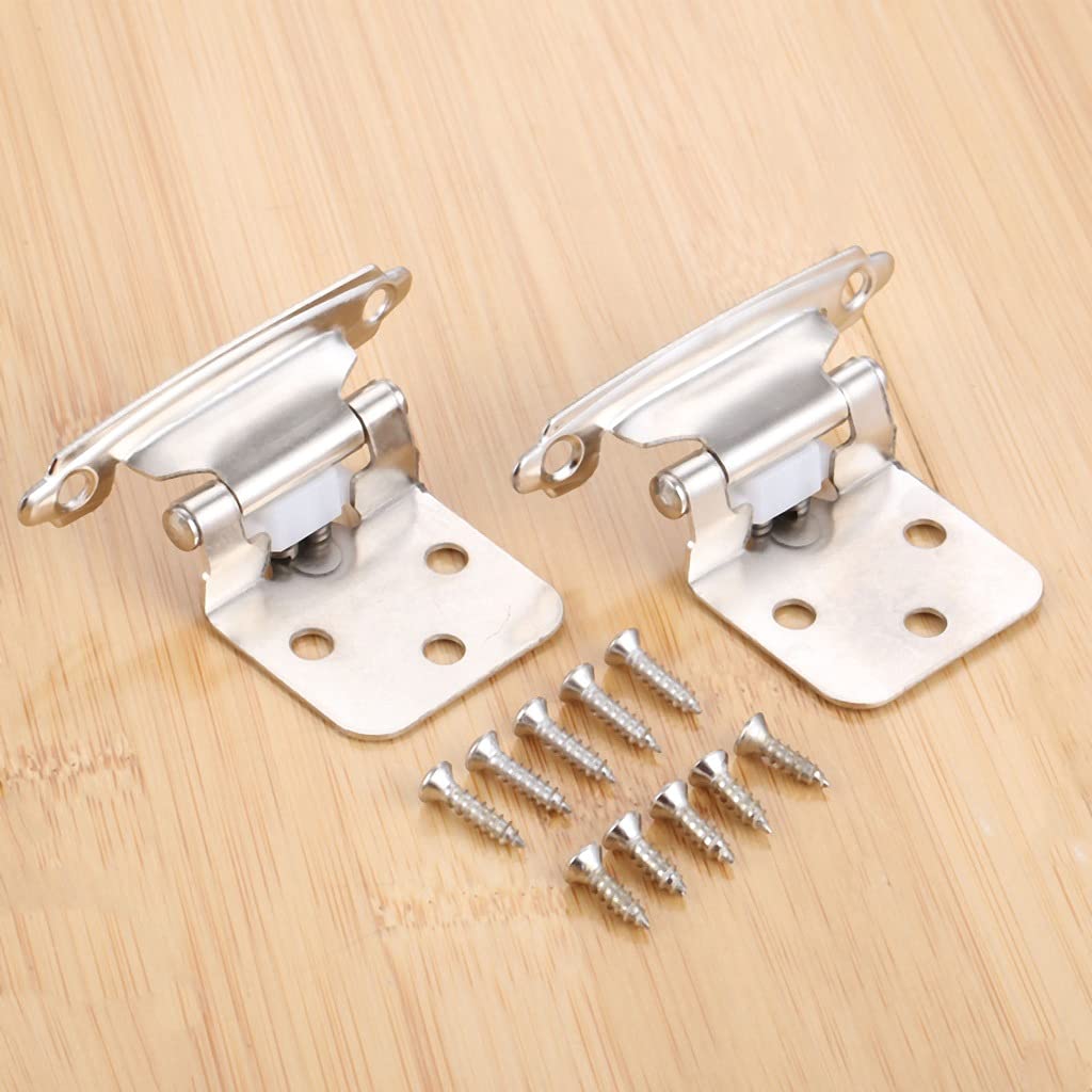 Nvsfzgiyg B 2 Pcs Steel Overlay Cabinet Hinges Self Close Door Hinge Kitchen Cupboard Antique Furniture Hardware 71 * 38 35Mm(B)