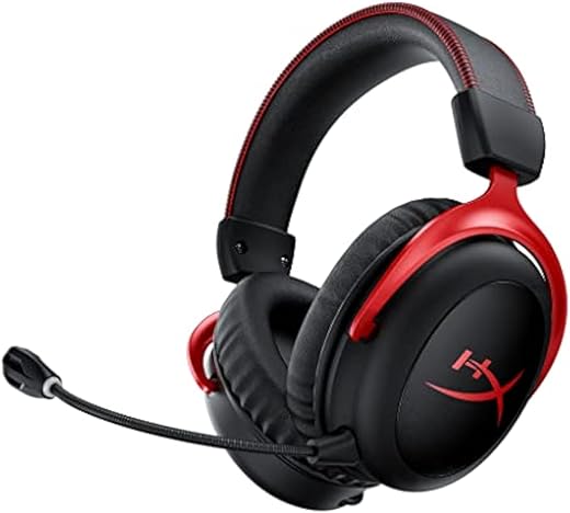 HyperX Cloud II Wireless - Gaming Headset for PC, PS5, PS4, Long Lasting Battery Up to 30 Hours, DTS Headphone:X Spatial Audio, Memory Foam, Detachable Noise Cancelling Microphone with Mic Monitoring