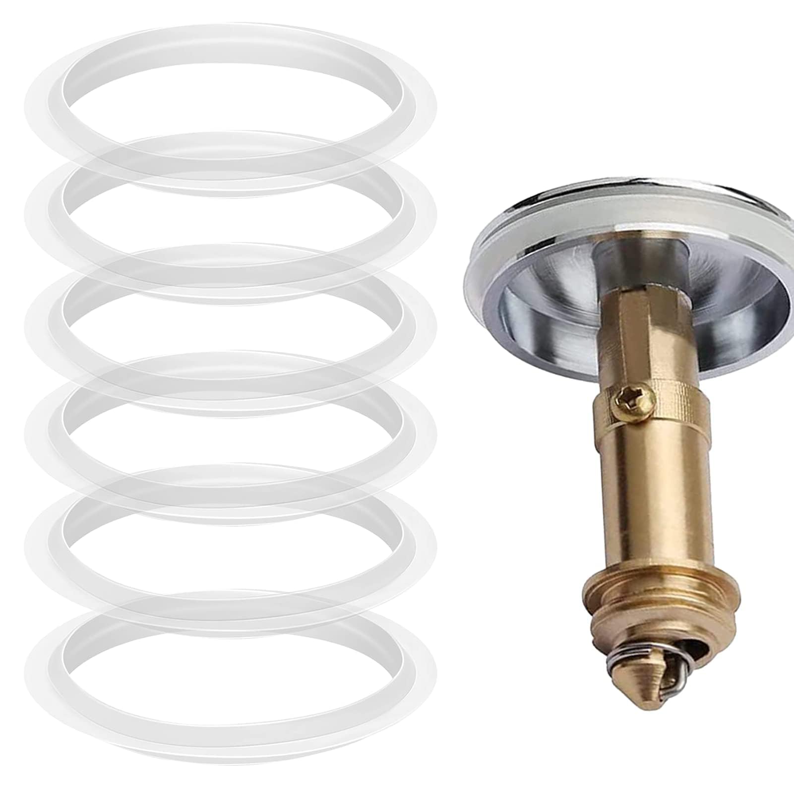 6 Pcs O-Rings Seal, Transparent Sink Plug, Sink Waste Basin Click Plug Clear Rubber pop up waste spares for Repairing Drain Valves, Pressure Washers, Filters, Washbasins, Kitchens