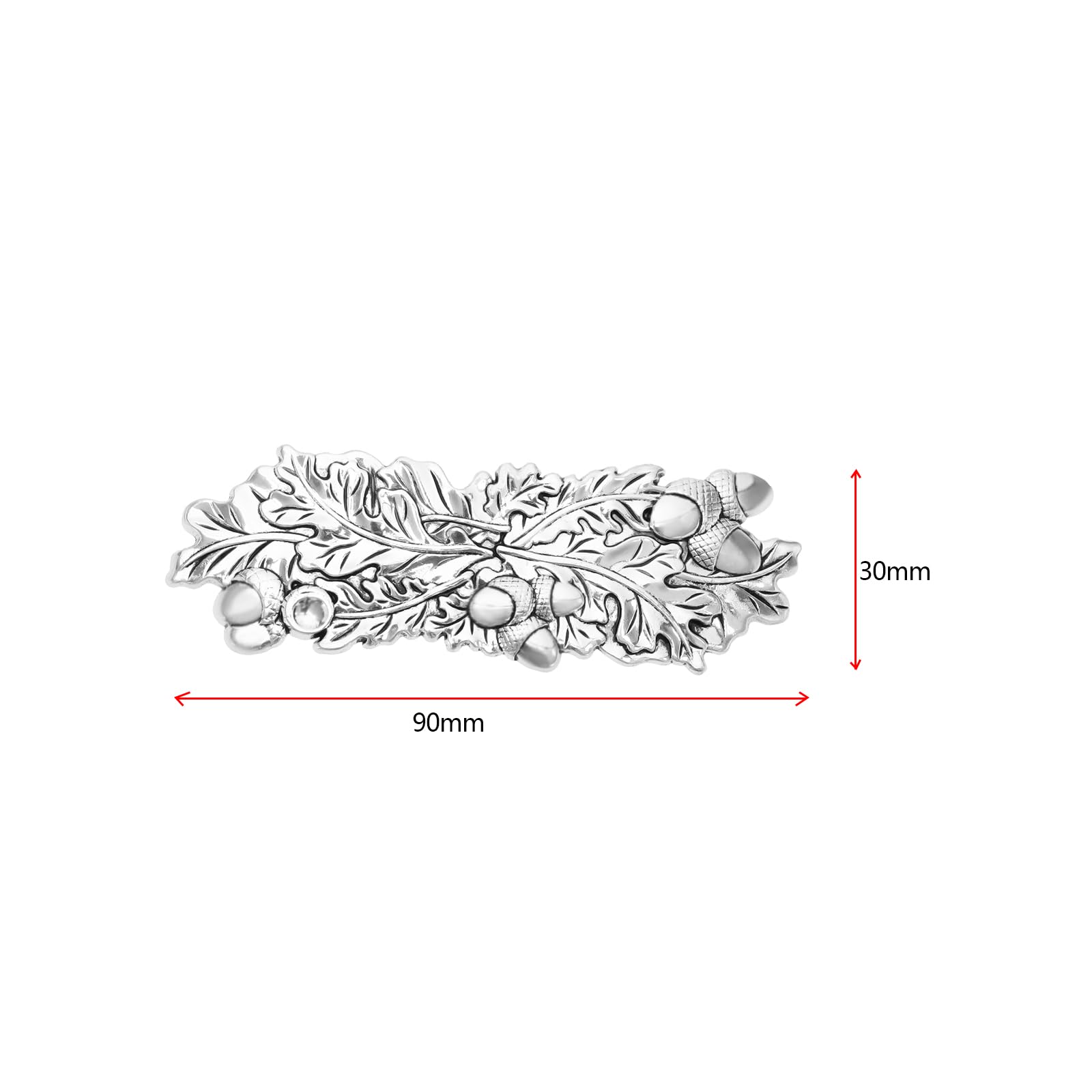 The Lord of the Tools Oak Leaf Hair Clip Metal Spring Hairpin Silver Oak Leaf Hair Barrette for Thick Thin Hair Vintage Hairpin Hair Styling Accessories - Image 4