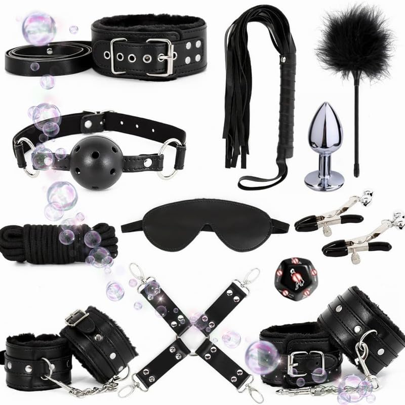 WreGmgg Ensemble De Chambre en Cuir Multifonctionnel De 12 PièCes, éQuipé d'une Raquette Et d'un EntraîNeur De Hanche - D4