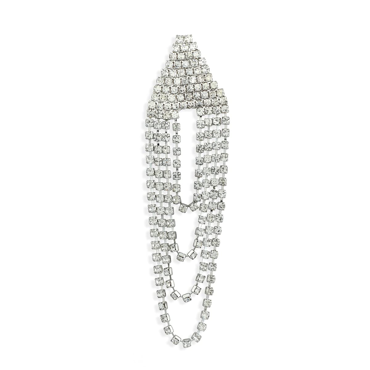 Stunning Rhinestones Studded Contemporary Multilayer Dangle Earrings