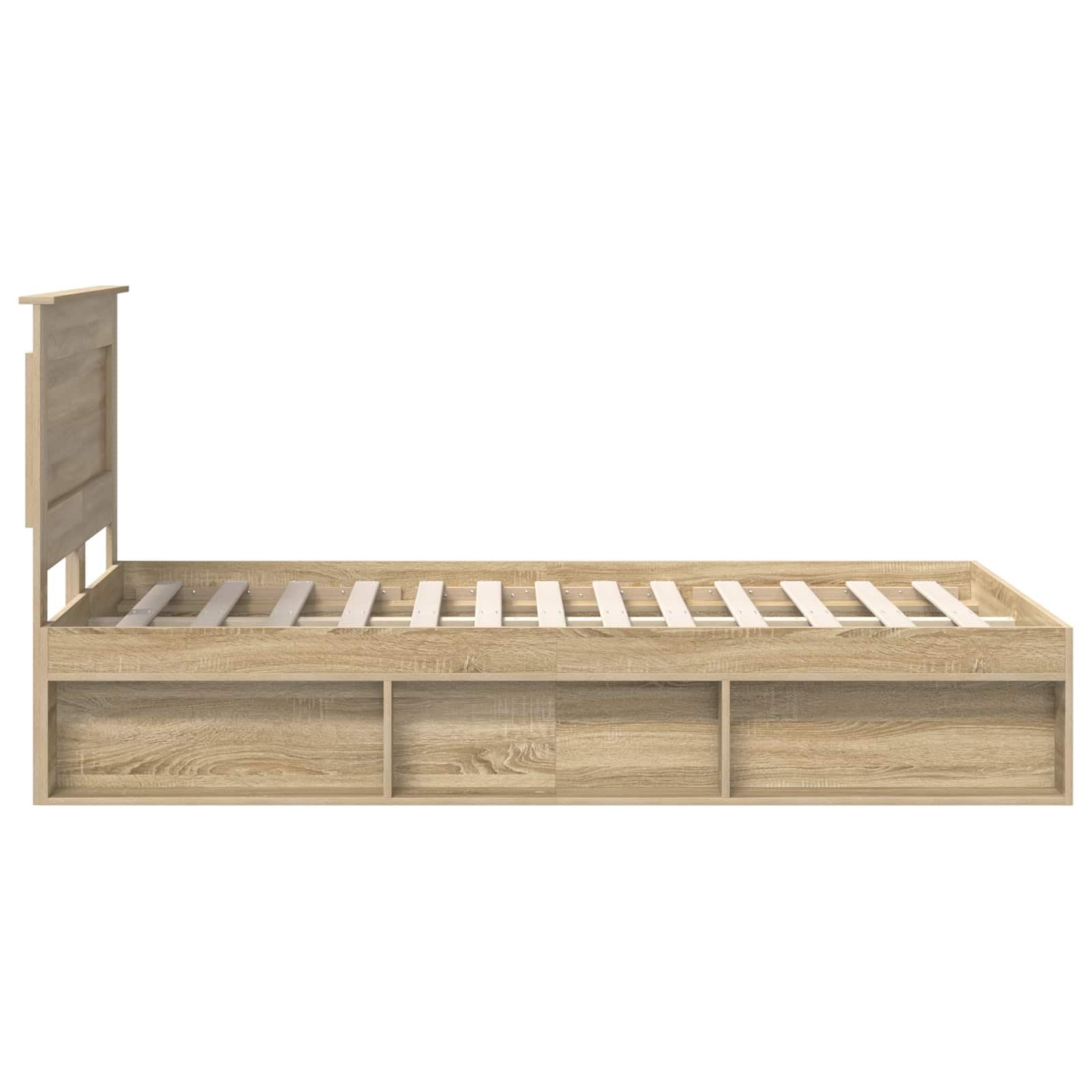 Sonoma Solid Pine Wood Bed Frame 120x190 cm with Slats | Sturdy platform design suitable for youth, guest, or adult bedrooms without requiring a box spring.