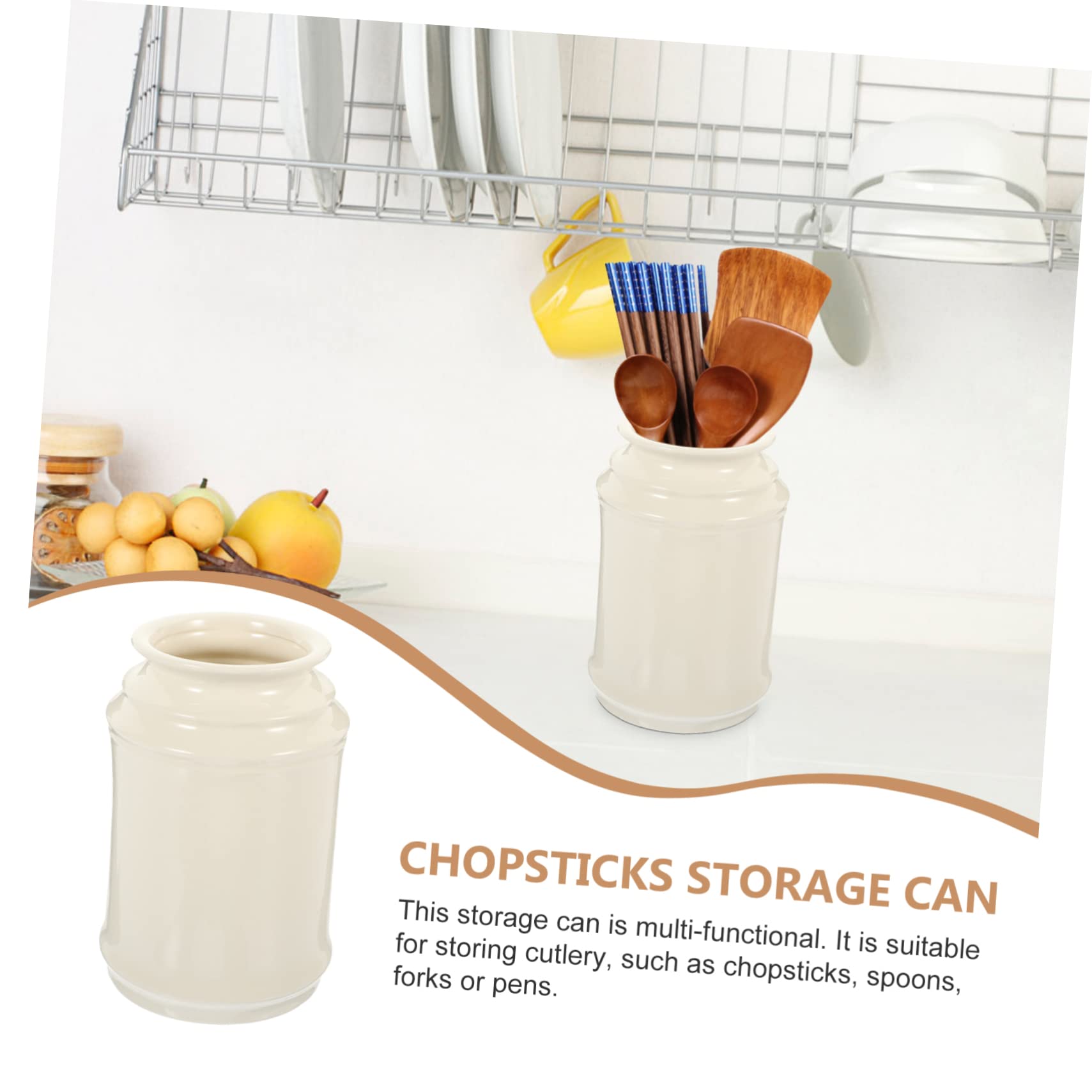 ABOOFAN Céramique Blanche Pot à Ustensiles Rangement Pratique, Cuisine