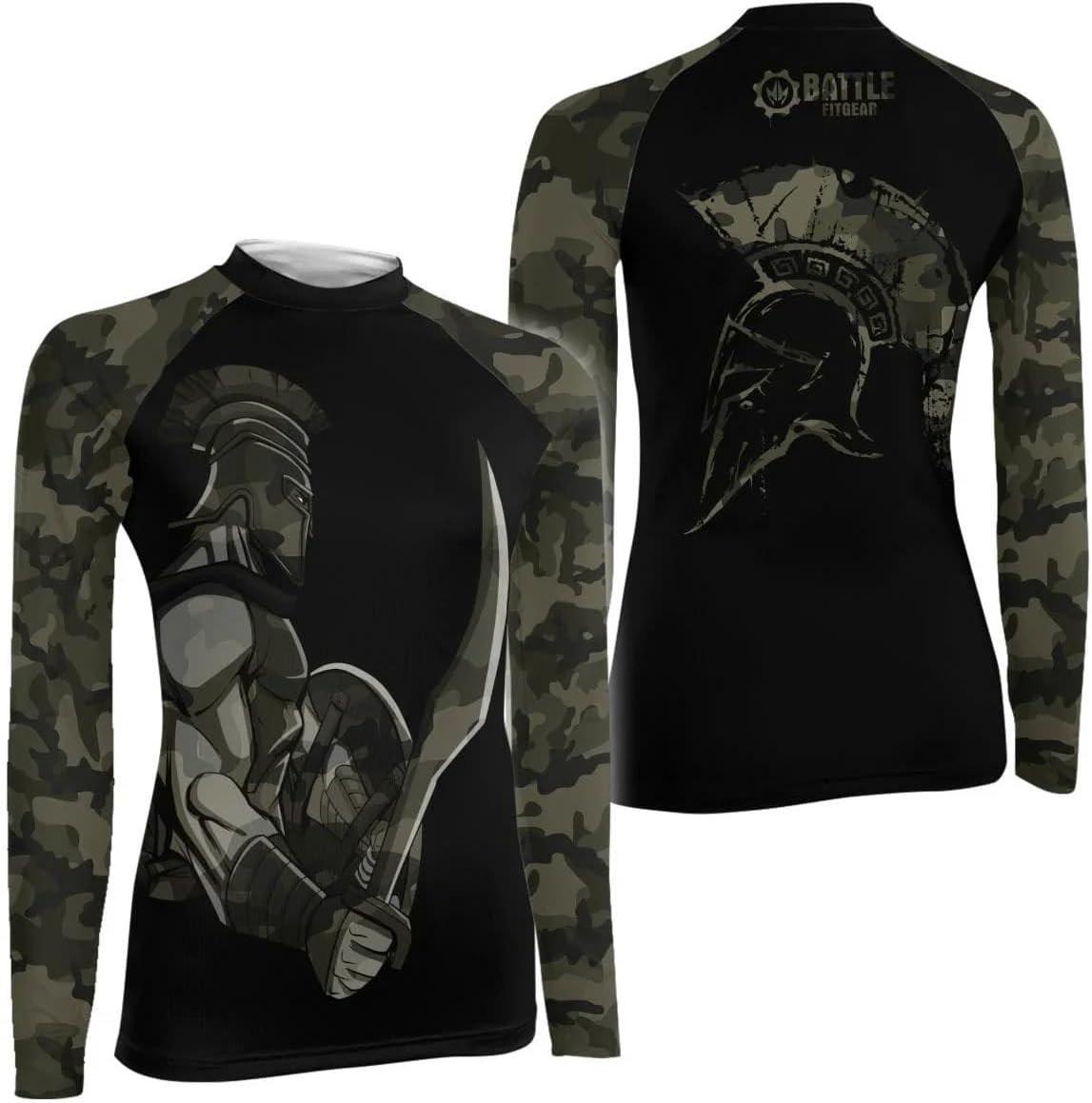 Spartan Warrior Women's Long Sleeve Rash Guard – Compression Training Shirt for MMA, BJJ, Grappling & Fitness