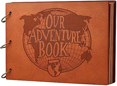Miniatura 8 de Our Adventure Book - Cuaderno de recortes de madera 3D, 11.92 x 7.62 pulgadas, diario de memoria atemporal para aventuras inolvidables y momentos