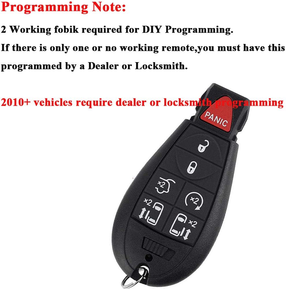 7 Button Replacement Car Key Fob Keyless Entry Remote M3N5WY783X IYZ-C01C for 2008-2015 Chrysler Town and Country,2008-2014 Dodge Grand Caravan