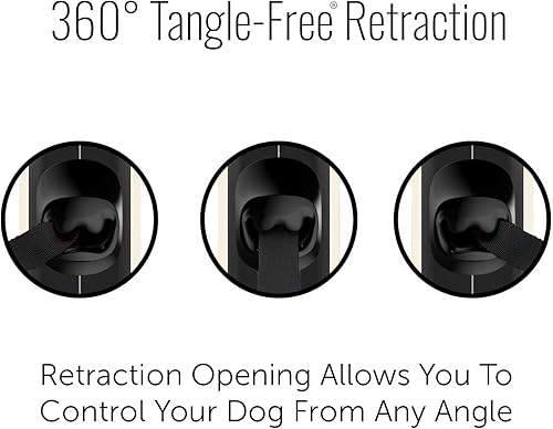 Miniatura 6 de TUG Correa retráctil ovalada de 360 sin enredos para perro con dispensador de bolsas de basura integrado (tamaño pequeño, crema)