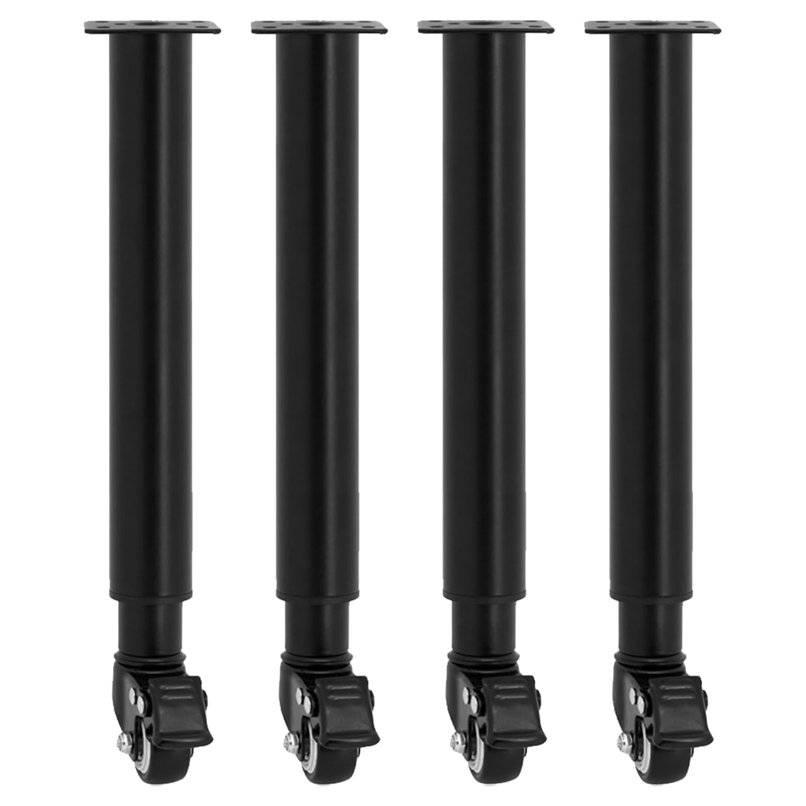 4 Patas de Mesa de Metal Ajustables para Muebles Patas de Banco con Ruedas Universales de 360° para Sofá Tocador Cama Escritorio Sofá Soporte de Láminas de Metal Resistente (31.5-45CM)