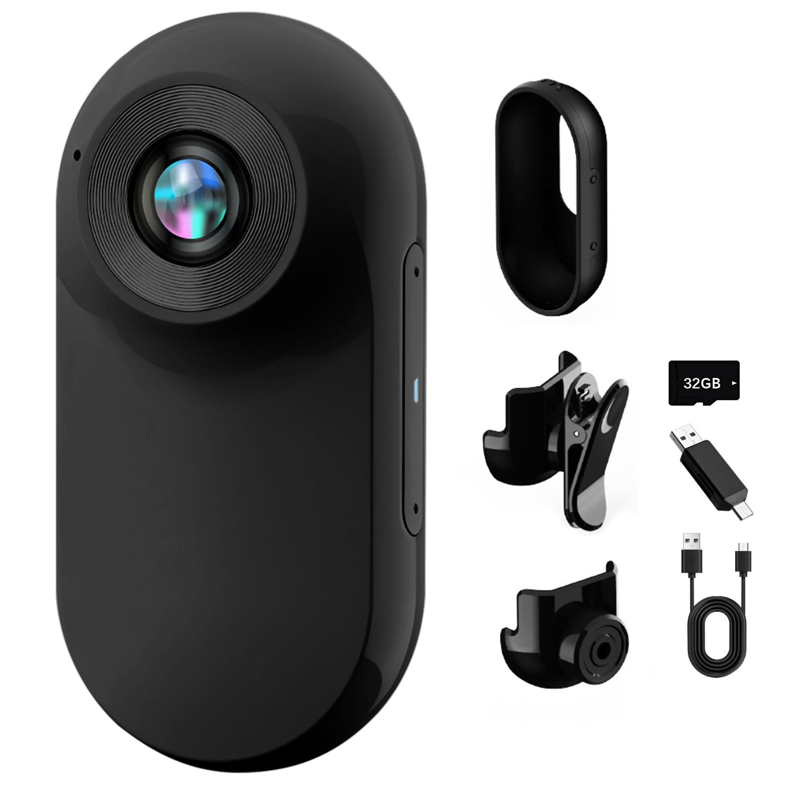 360° actiecamera, mini-actiecamera, 1080P en 32 GB geheugenkaart