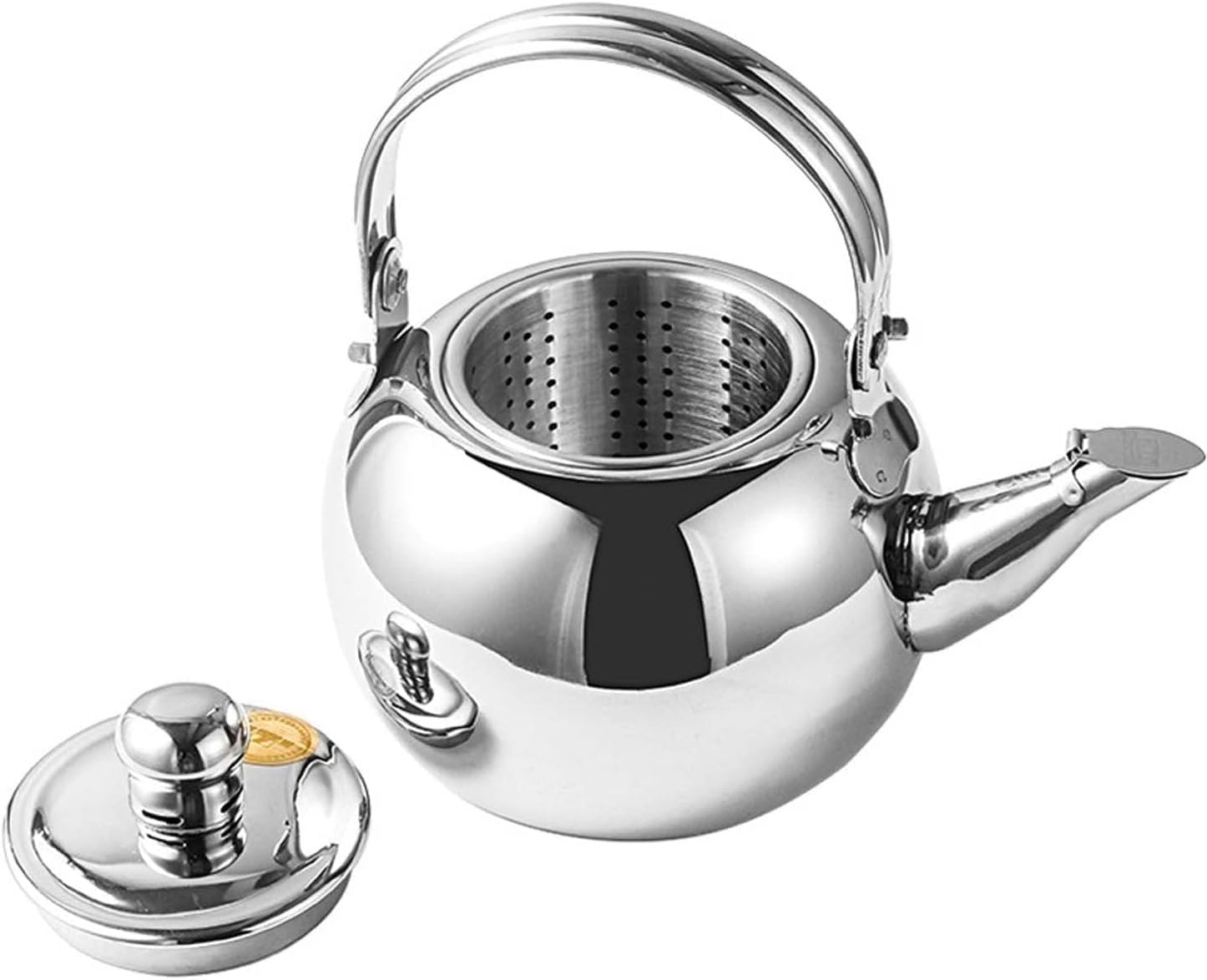 HEAGER Ceramic teapot, Stove Top Kettle, Whistling Kettle, Outdoor Kettle, Stainless Steel Whistling Kettle Small Kettle Teapot for Kitchen Gas Stove Induction Cooker Tea Kettle
