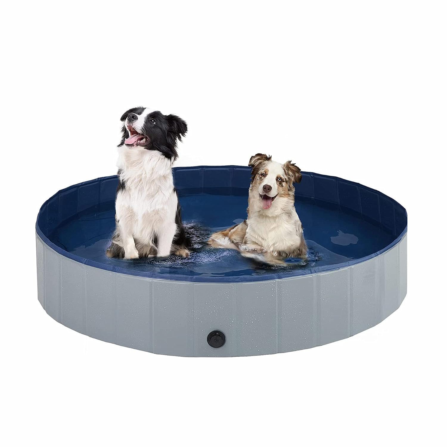 80 x 20 cm Pool für Hunde, faltbar, Pool für große und kleine Hunde, Pool für Tiere, Planschbecken für Hunde, faltbarer Pool aus PVC, Becken für Hunde (grau)