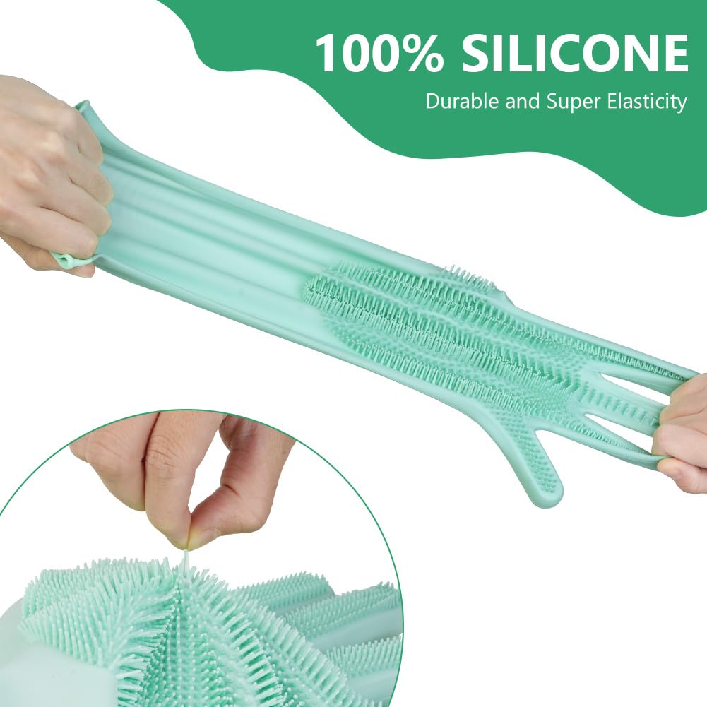 AMFUN Guanti da Toelettatura per Animali Domestici, Guanto per Gatti Cani, Guanti da Bagno in Morbido Silicone con Spazzola A Setole Morbide per Cani Gatti Coniglio