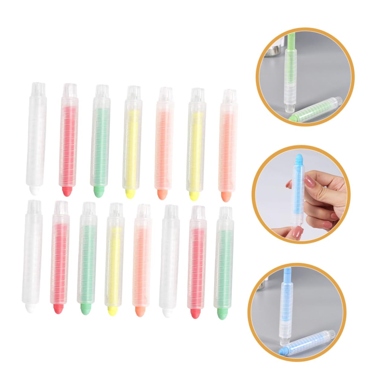 HAPINARY Erasable Chalk Pens 3 Boxes of -soluble Non-dust Chalks for Art Decor Education