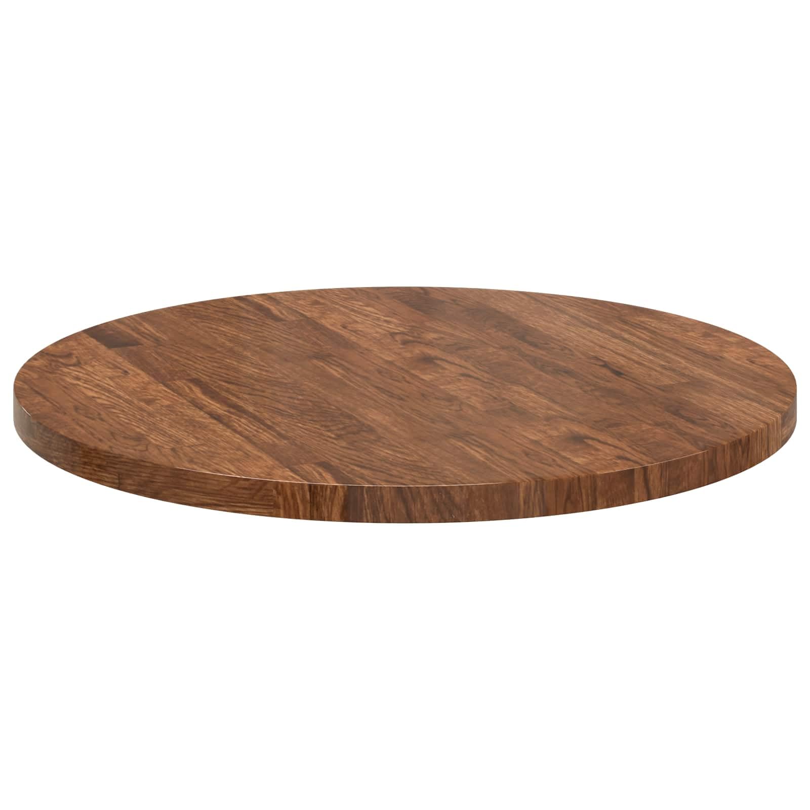 Hothingwell Runder Tisch aus massiver Eiche, hellbraun, Ø 60 cm, wendbares Design für Küche, Wohnzimmer oder Esszimmer, saubere und robuste Platte, pflegeleicht mit einem feuchten Tuch