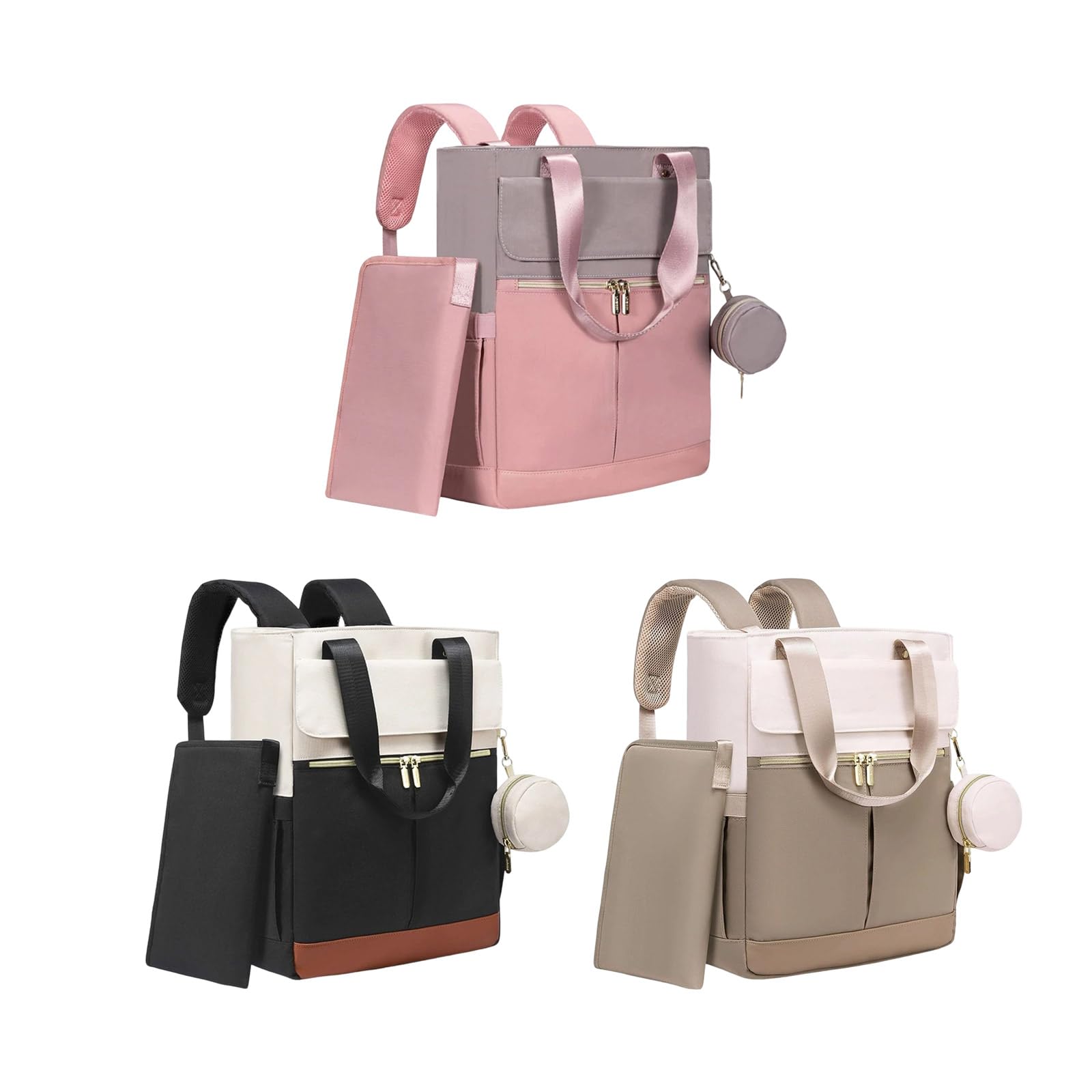 Spaziosa borsa per pannolini con tracolla convertibile e tasche multiple per viaggi all'aperto e uso quotidiano borsa a tracolla per pannolini