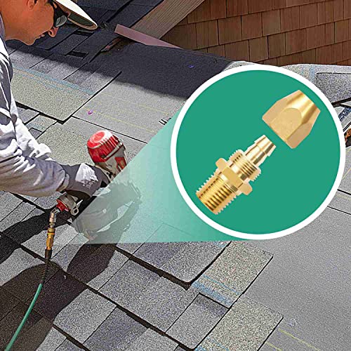 Pronese 2pcs Premium Solid Brass Pneumatics Reusable PU Hose-End Repair Fitting, 1/4" Barb For 1/4-Inch ID Polyurethane Air Hose With 1/4" NPT