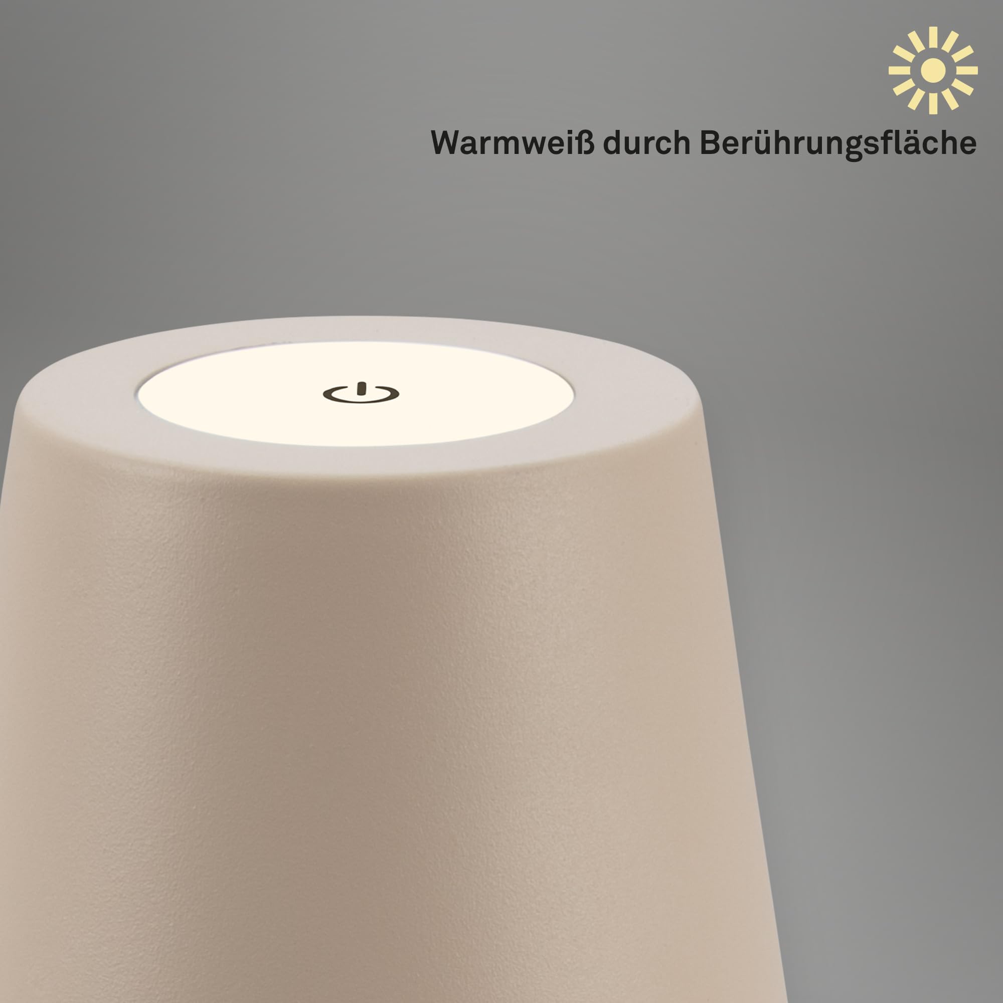 Briloner Lote de 2 lámparas mesa LED inalámbricas, altura regulable, regulable táctil, batería reemplazable, recarga USB-C, lámpara decorativa noche, Ø12 x 36 cm, Beige