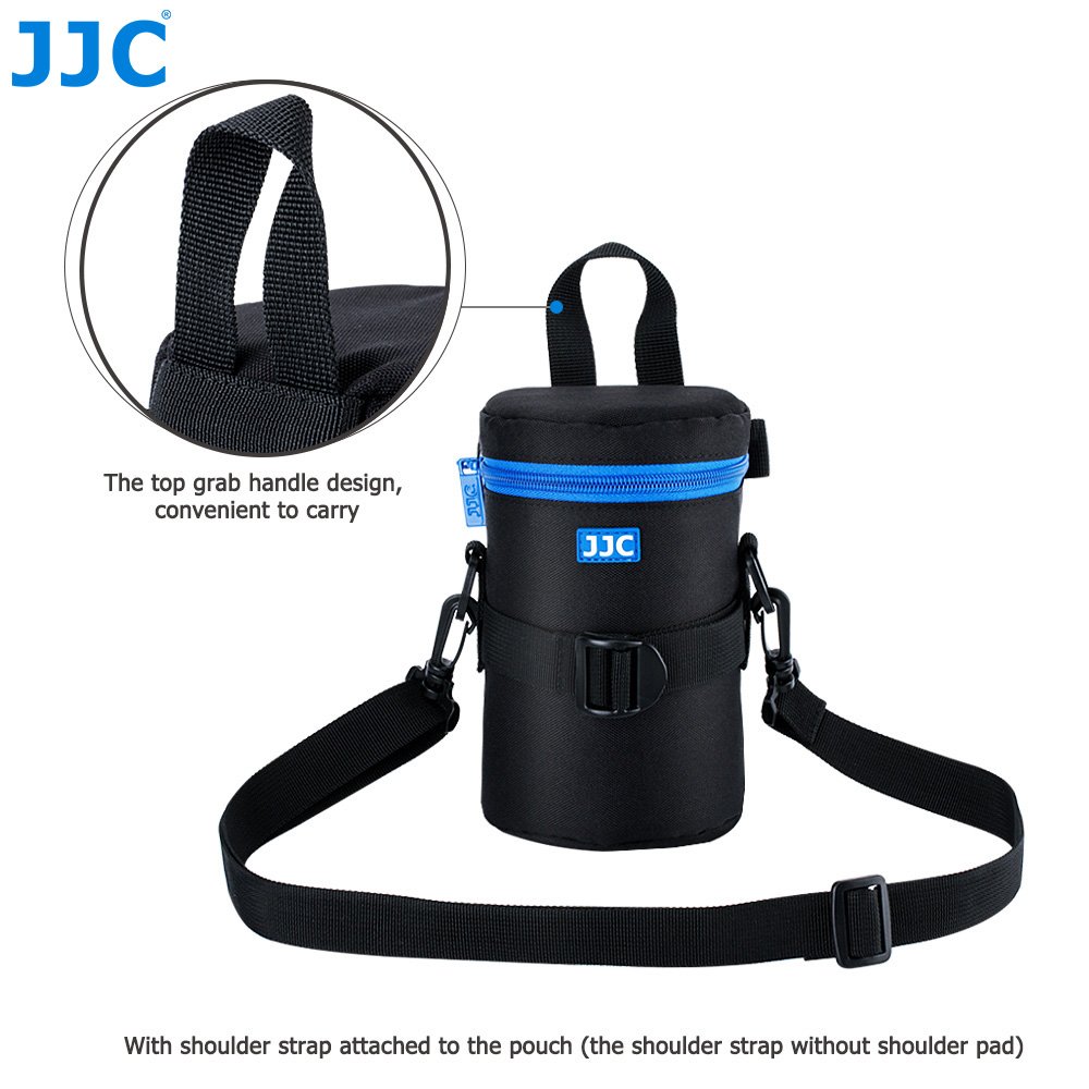 JJC Impermeabile Sacchetto per Lenti Deluxe con Tracolla Misura il Diametro Dell'obiettivo e l'altezza Inferiore a 80 x 155mm (3.1 x 6.1”) (Vedi Descrizione per la Compatibilità)