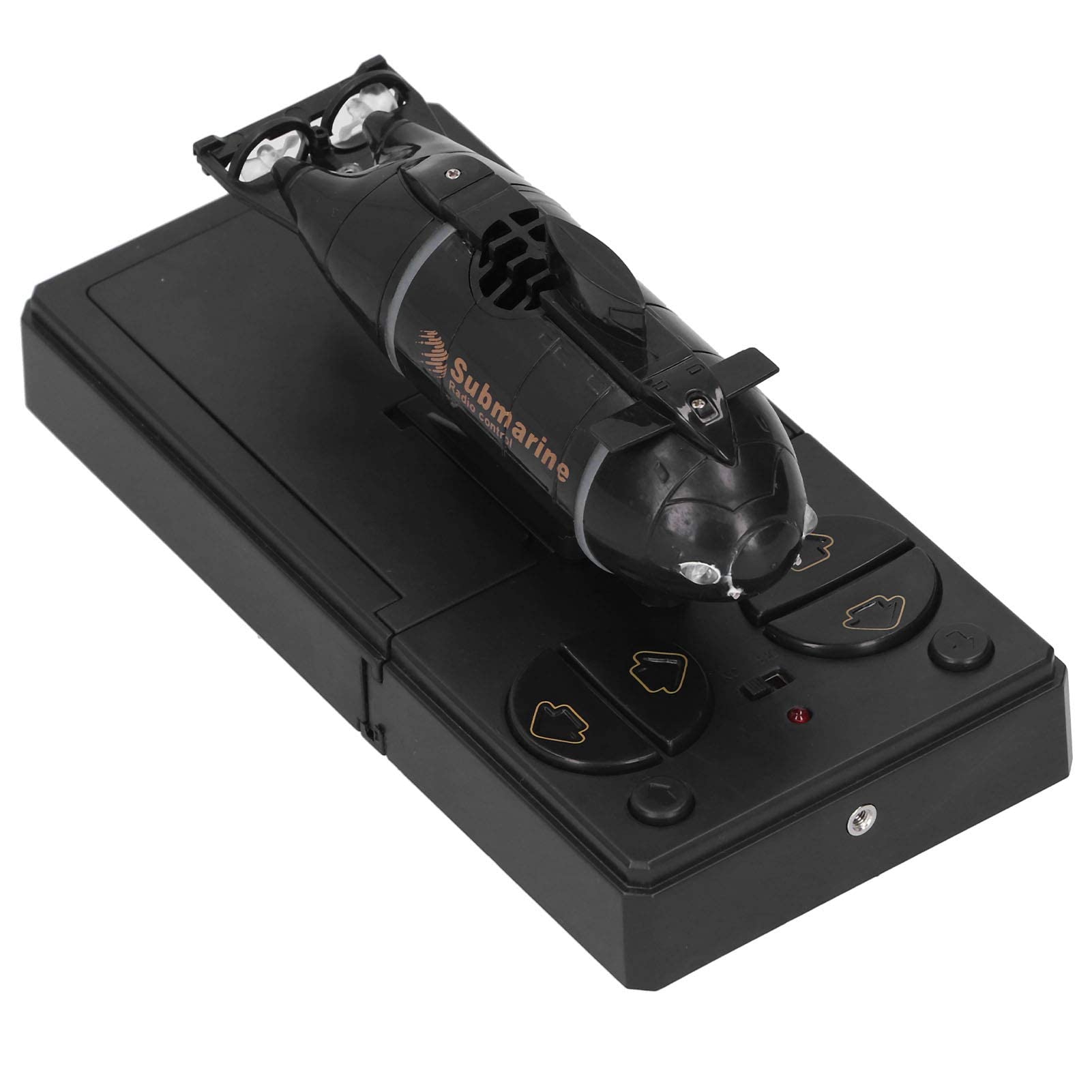 Barco de Control Remoto Inalámbrico 2.4G Barco de Buceo Eléctrico Submarino de 6 Canales de Juguete(Negro)