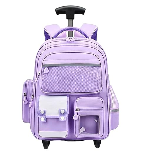 Mochila rodinhas carrinho Escolar Infantil Imperme?vel com M?ltiplos Compartimentos, Faixas Refletivas, para 6-13 Anos