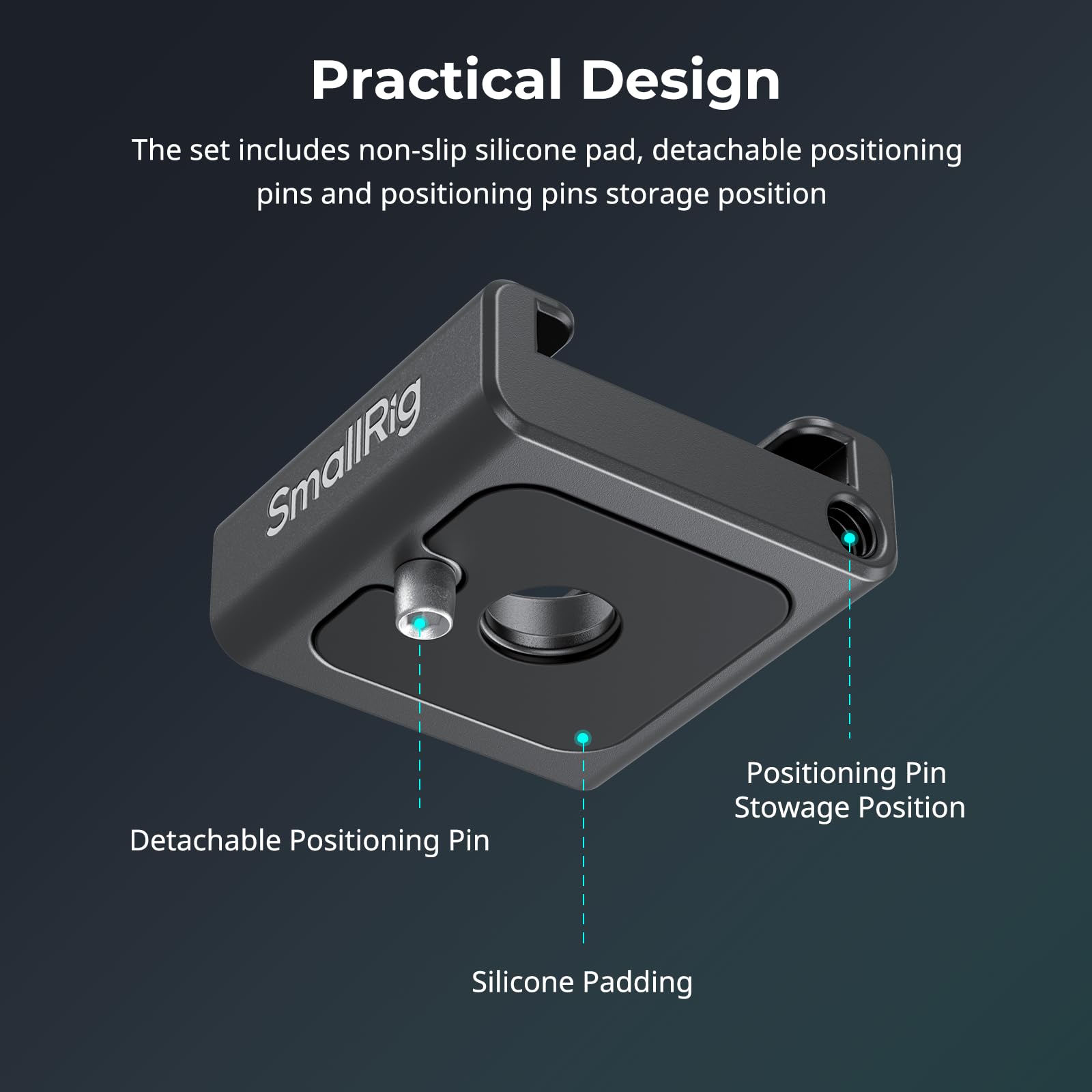 SMALLRIG Adapter mocowania na zimnej stopce Anti-Twist (2 szt.) ze śrubami 1/4"-20, do mikrofonu monitora lampy błyskowej LED, z bolcami zapobiegającymi skręcaniu, kompatybilny z klatką - 5032