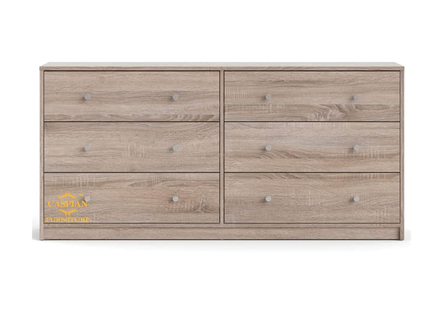 CASPIAN Wooden Chest of Drawers (Honey Oak) | Multipurpose Engineered Wood Storage Organizer Furniture with 6 Drawers | Filing Cabinet for Home, Bedroom, Living Room & Office 1