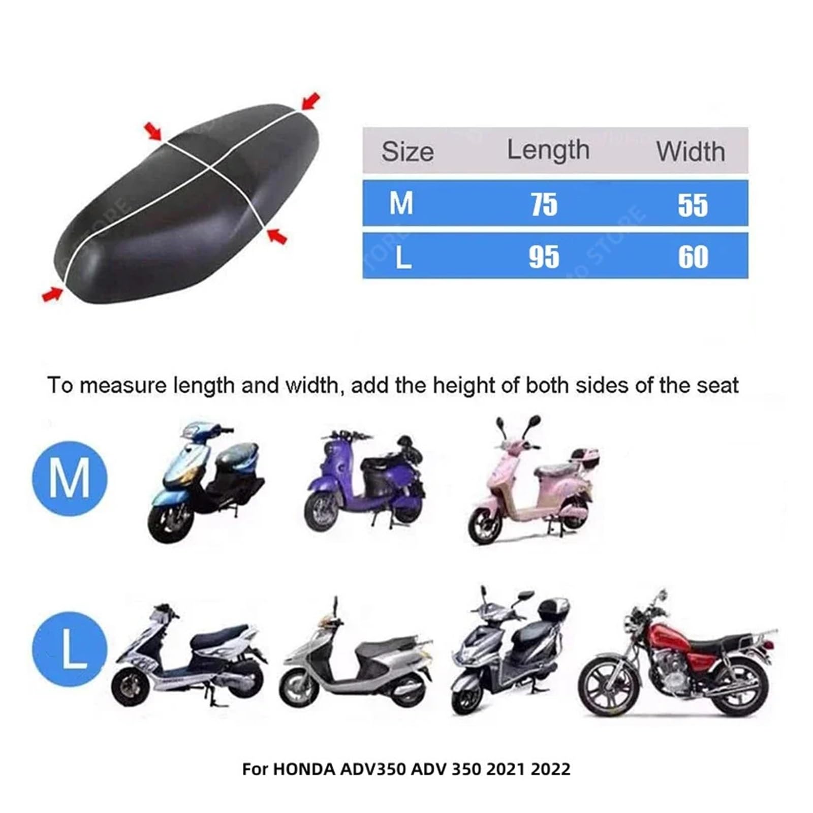 Moto Sedile Cuscino Per Hon&da ADV350 ADV 350 2021 2022 Coprisedile Per Moto In Rete 3D Estivo Protezione Solare Coprisedile Per Scooter Traspirante Coprisedili