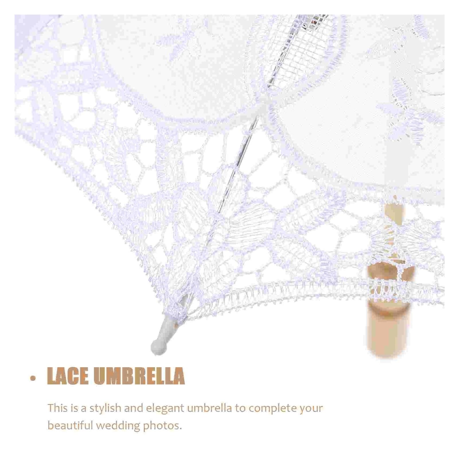 Parapluie de mariage en dentelle, parasol à main, Lace Cotton Umbrella Parasol Wedding Photography Prop Craft Embroidery Decor Gift
