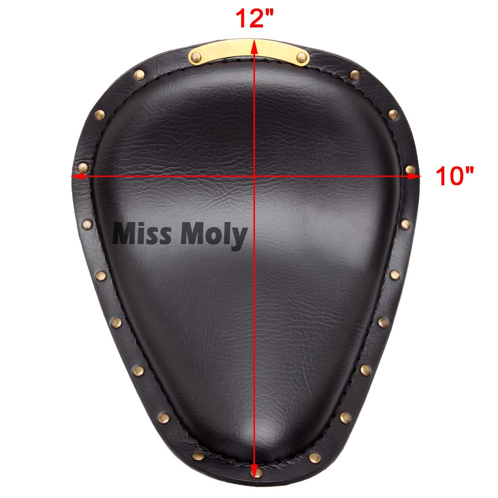 Motorrad Leder Solo Sitz, Motorrad Sitz Mit Frühling Grundplatte für Bobber Sportster XL1200 883 48 Dyna Softail(Schwarz)