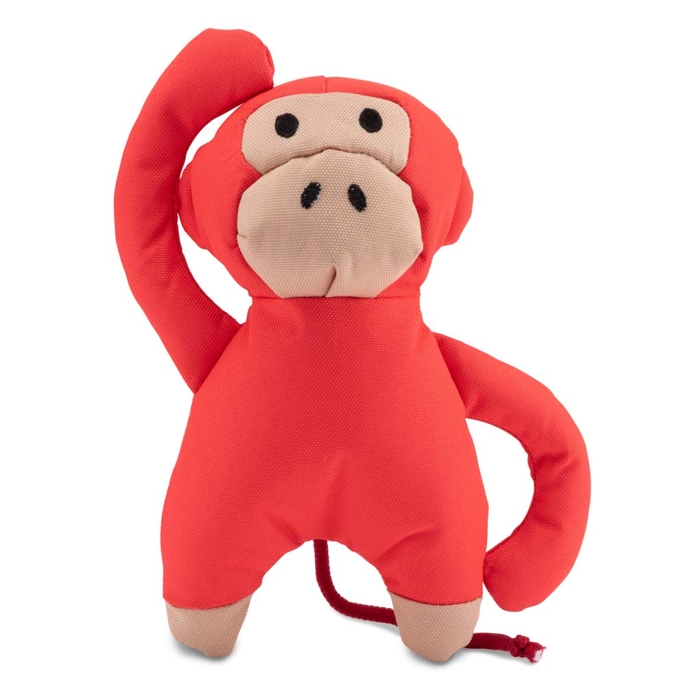 Beco Cuddly Soft Monkey Friend Dog Toy, Double Seams & Squeaker, Made with Recycled Post Consumer Plastic, Small