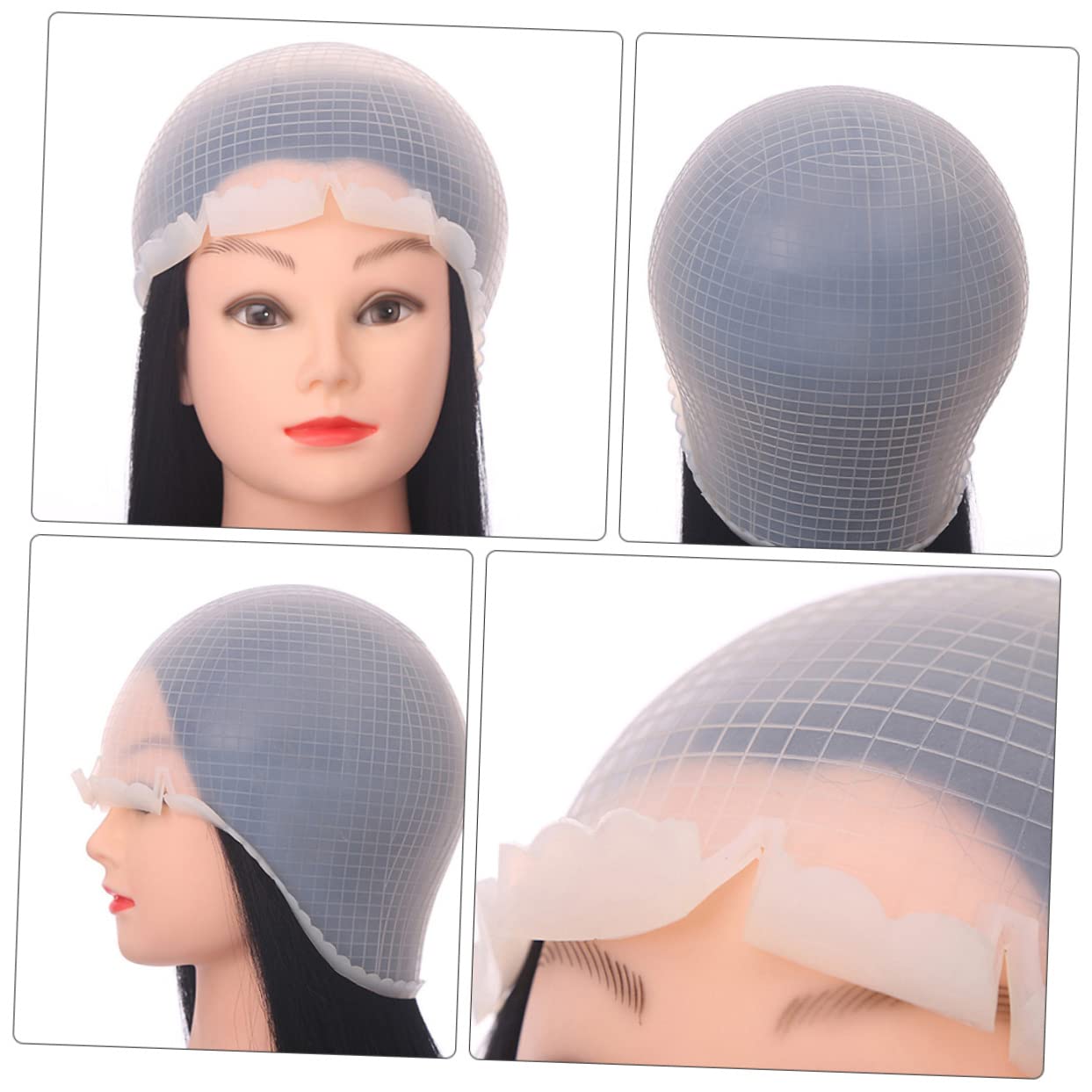 OSOLADY Professional Hair Coloring Hats Set of Silicone Dyeing Caps for Home Salon