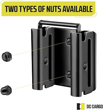 DC Cargo E-Track Connector (Pack of 5) - Bolt-on Steel Cargo Securement for Trucks, Vans and Enclosed Trailers - Transform Any Accessory into a Compatible Accessory