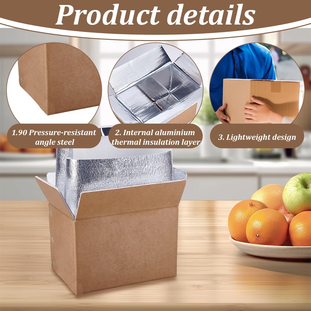 AHANDMAKER 2 Packung Isolierte Versandboxen Mit Aluminiumfolienauskleidung Isolierte Beutelauskleidung Wärmeisolierung Kühlakku Versandboxen Für Gefriergut Wiederverwendbare Kühlbox