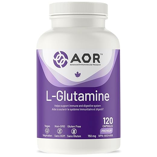 Aor - l-glutamine 750mg, 120 capsules - l-glutamine capsules for gut health, digestive system and muscle building supplement - leaky gut repair supplements - control pressure levels and boost immunity