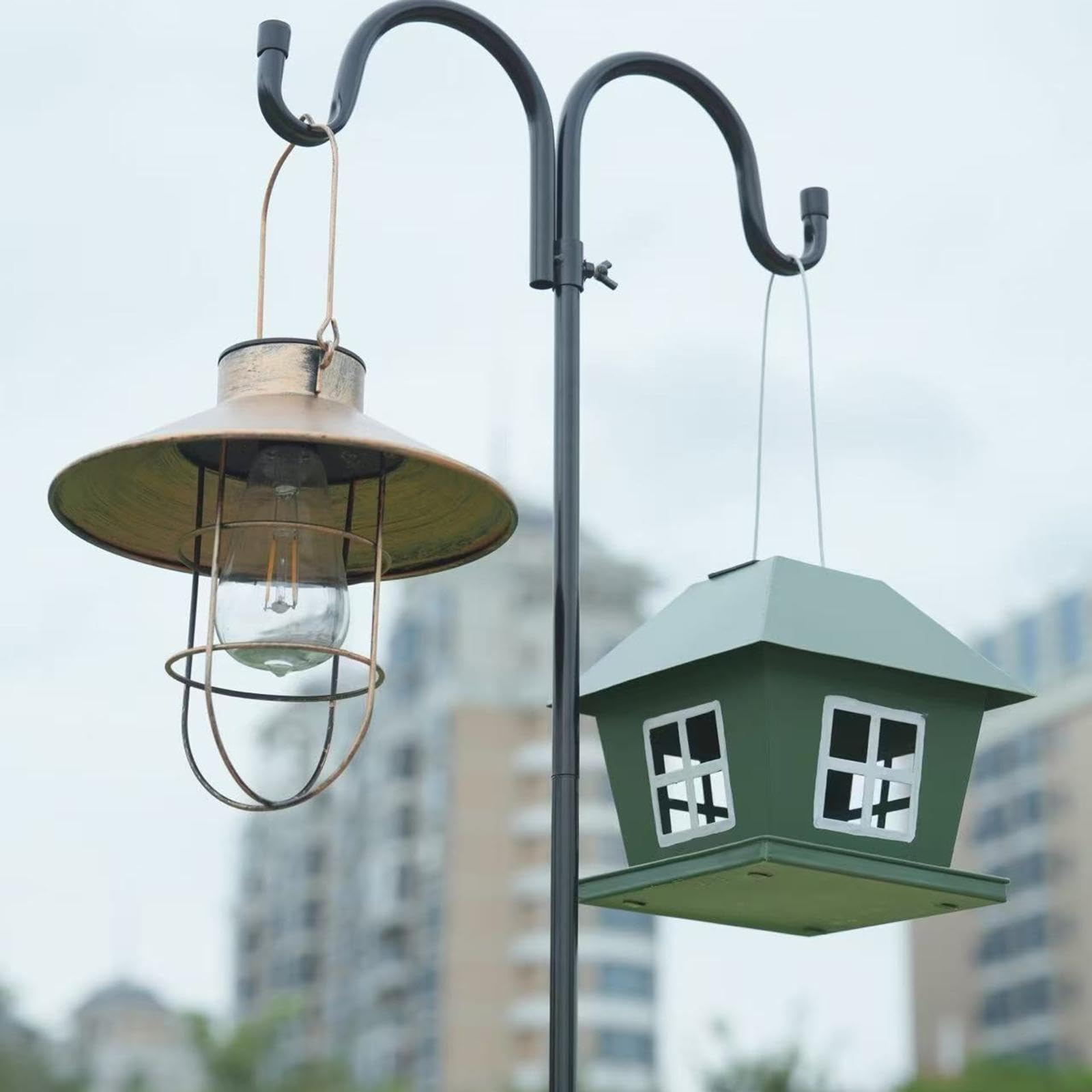 Colcolo Soporte de Gancho de Pastor para Poste de pie, Resistente, para césped, Patio, exhibición, Gancho de jardín para Colgar carillón de Viento, Linterna