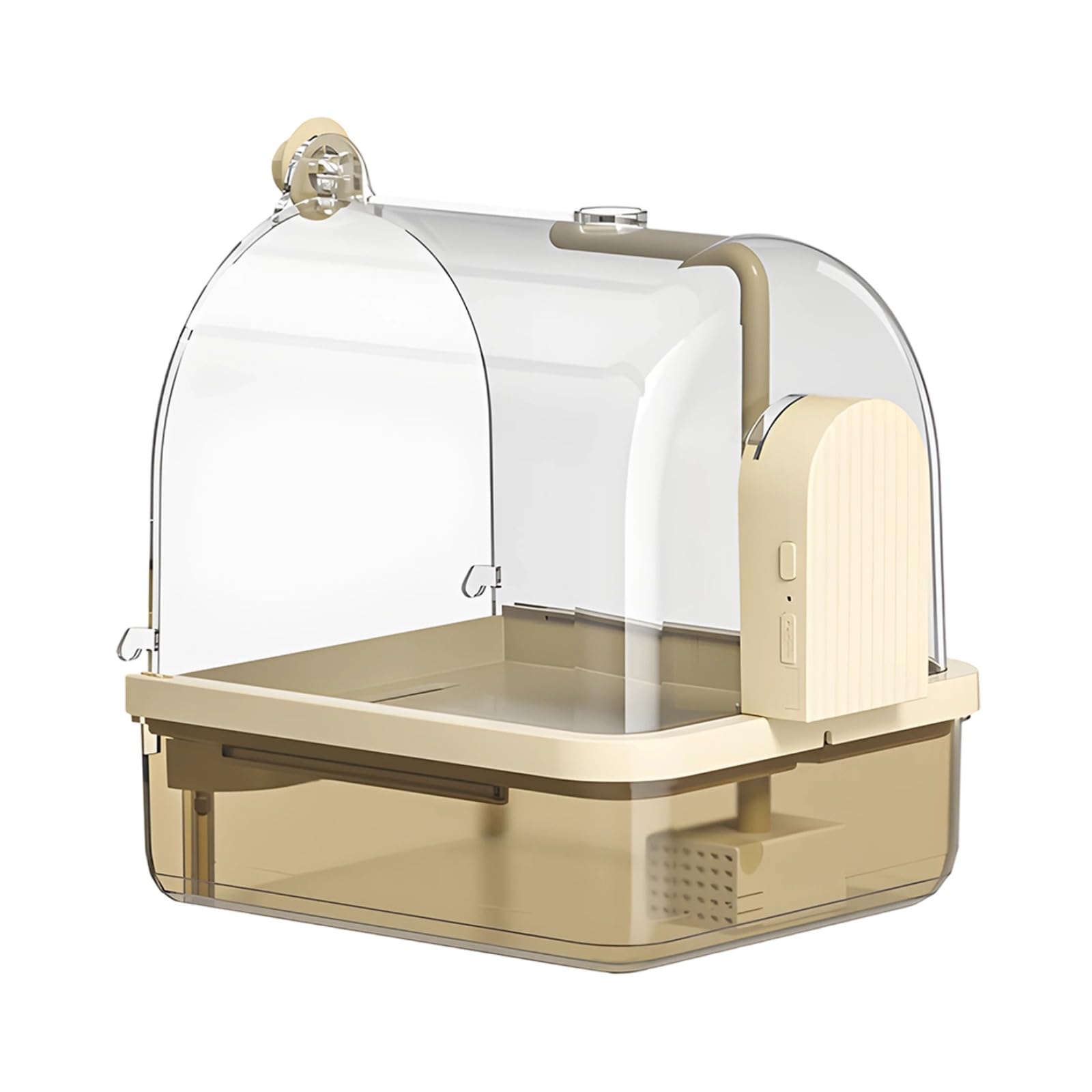 Baño automático para pájaros con sensor, ducha eléctrica para loros, tanque de agua de 1000 ml, batería recargable de 1200 mAh, bañera a prueba de salpicaduras, café