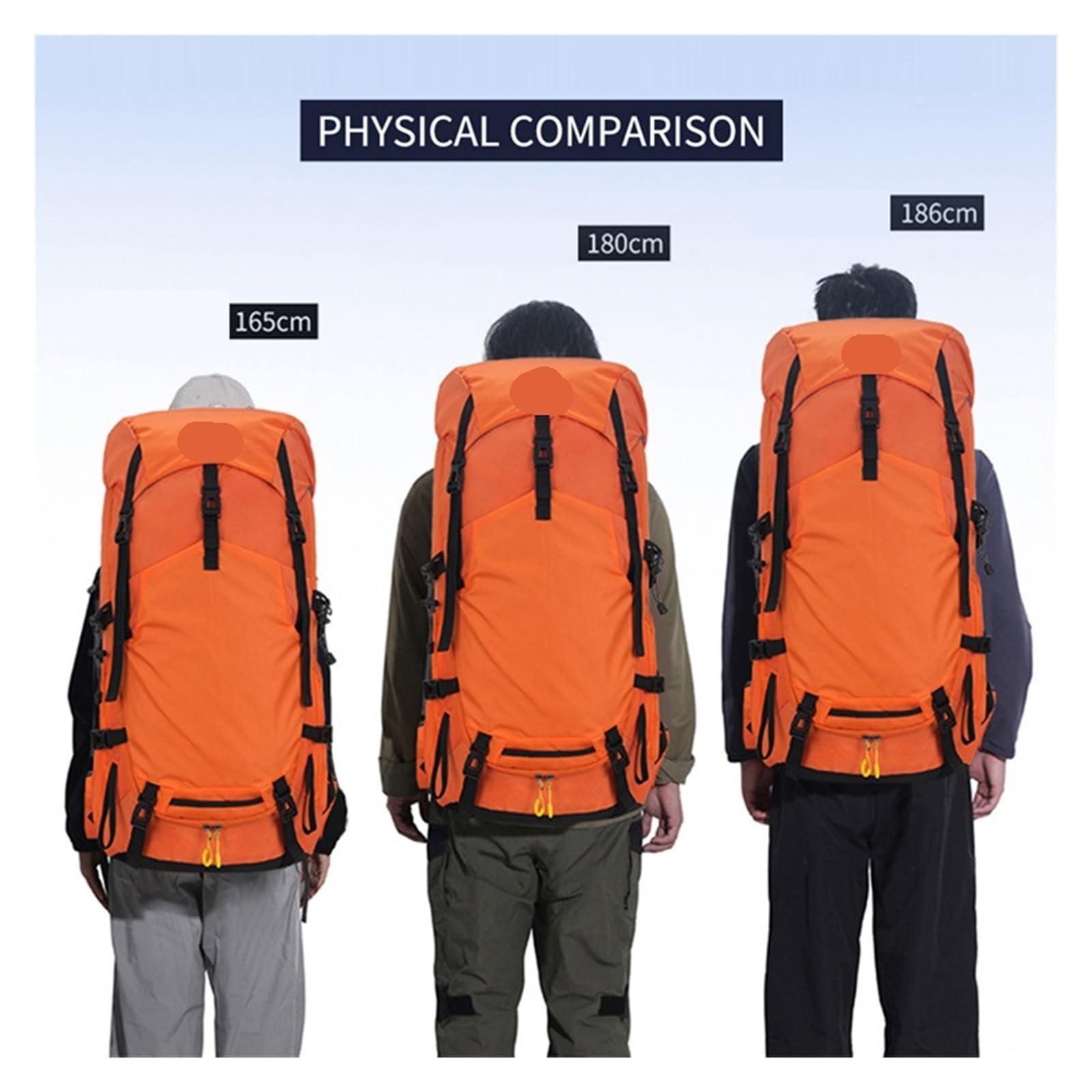 Zaino da campeggio da arrampicata da 60 litri con copertura antipioggia, grande zaino impermeabile per escursionismo, trekking, alpinismo, idratazione