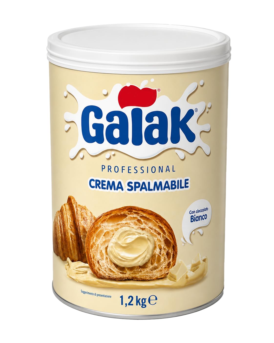 Galak Professional Crema Spalmabile con Cioccolato Bianco 1,2 kg – Crema Dolce per Farcitura, Decorazione, Gelateria, Pasticceria e Bar – Formato Professionale