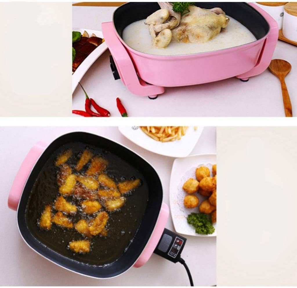 Picnic Bag Sooiy Electrical Household Pot Multifunction Grill pan Electric Wok hot Dish one-Piece Small Electric Pot Electric pan Non-Stick,Black (Color : Green)
