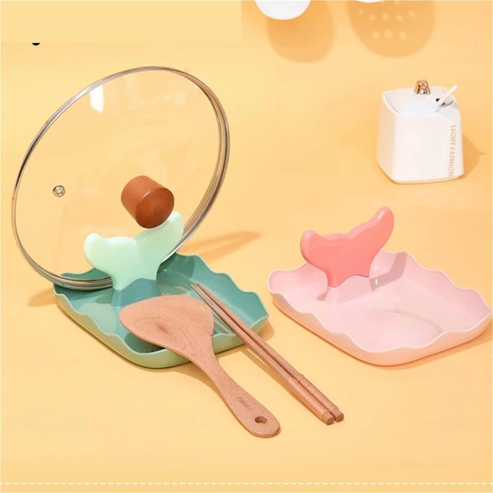 Soporte for tapa de olla, organizador multifunción cocina, soporte for cuchara, utensilio, espátula, cubierta sartén, 2 uds para Cucharas, Tenedores y Cubiertos