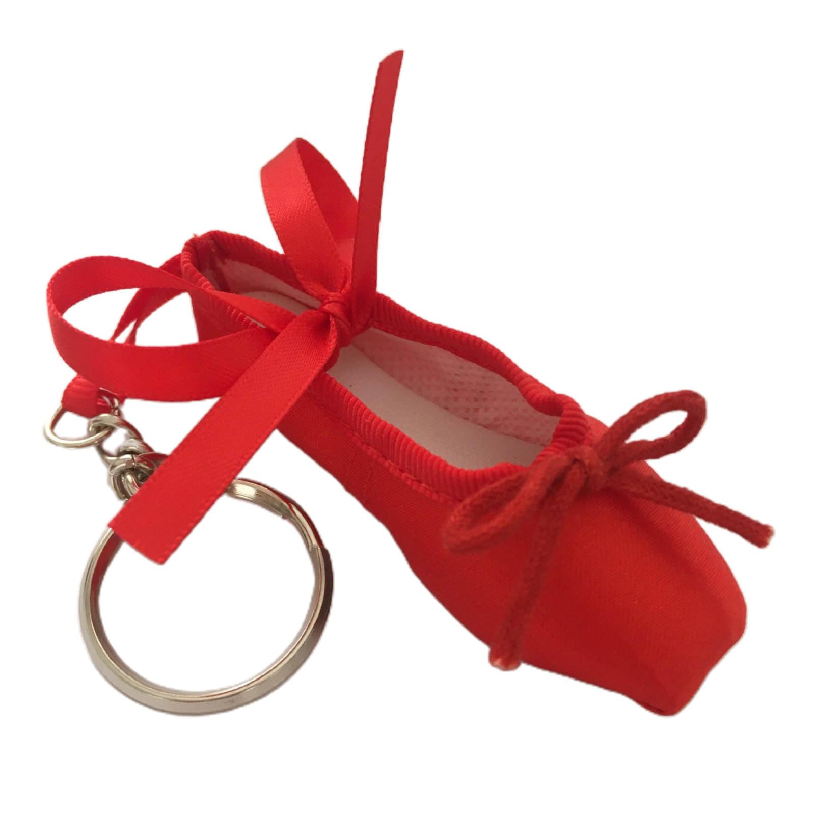 Tizuqe Unisex Kids Red [Tizuqe] Ballet Shoe Keychain Decorative Charm Backpack Pendant Keychain Alloy Girls Teen Professional Ballet Shoes Keyring, One Size