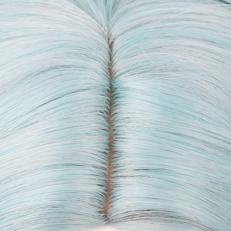 Anime Cyan-Blue Cosplay Wigs With Double Ponytails Halloween Costume Party Wig for Women - Image 6
