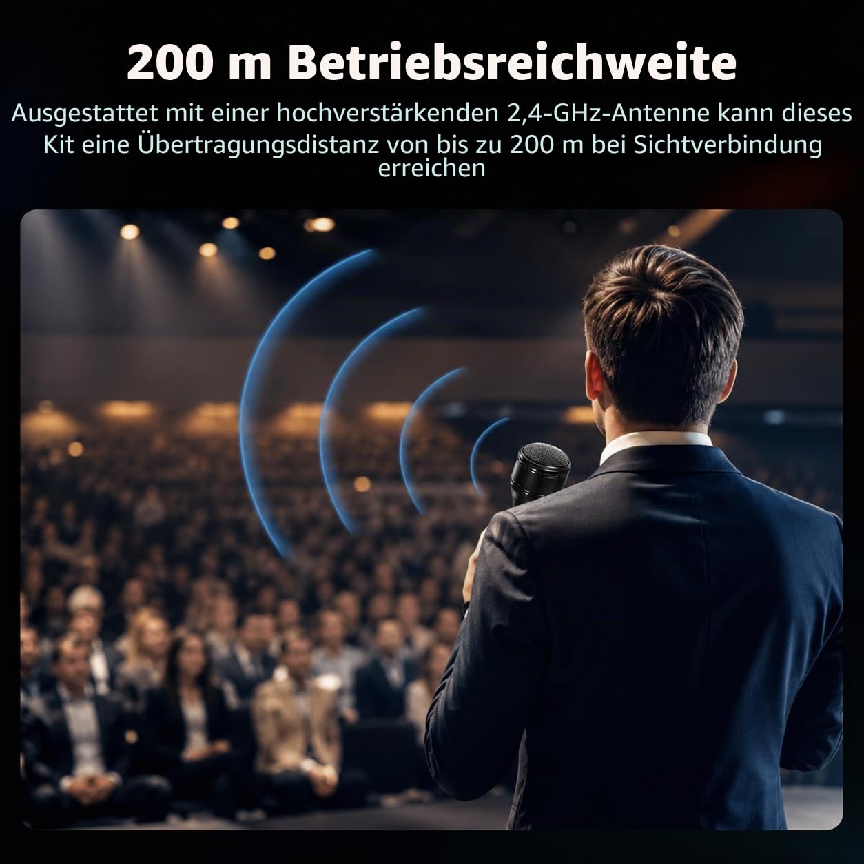 Kabelloses Handmikrofon für DJI Osmo Pocket 3, iPhone & Android, Plug-and-Play-Interview-Mikrofon, 200 m Reichweite, 60H Akku, Rauschunterdrückung für Vlog, Kirche, Unterricht