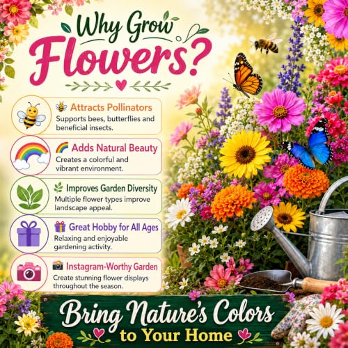 Image of All Season Flower Seeds Combo Pack for Home Garden - 45 Varieties, 2700+ Seeds for Balcony, Terrace & Outdoor Gardening | High Germination Mixed Flower Seeds Kit for All Seasons