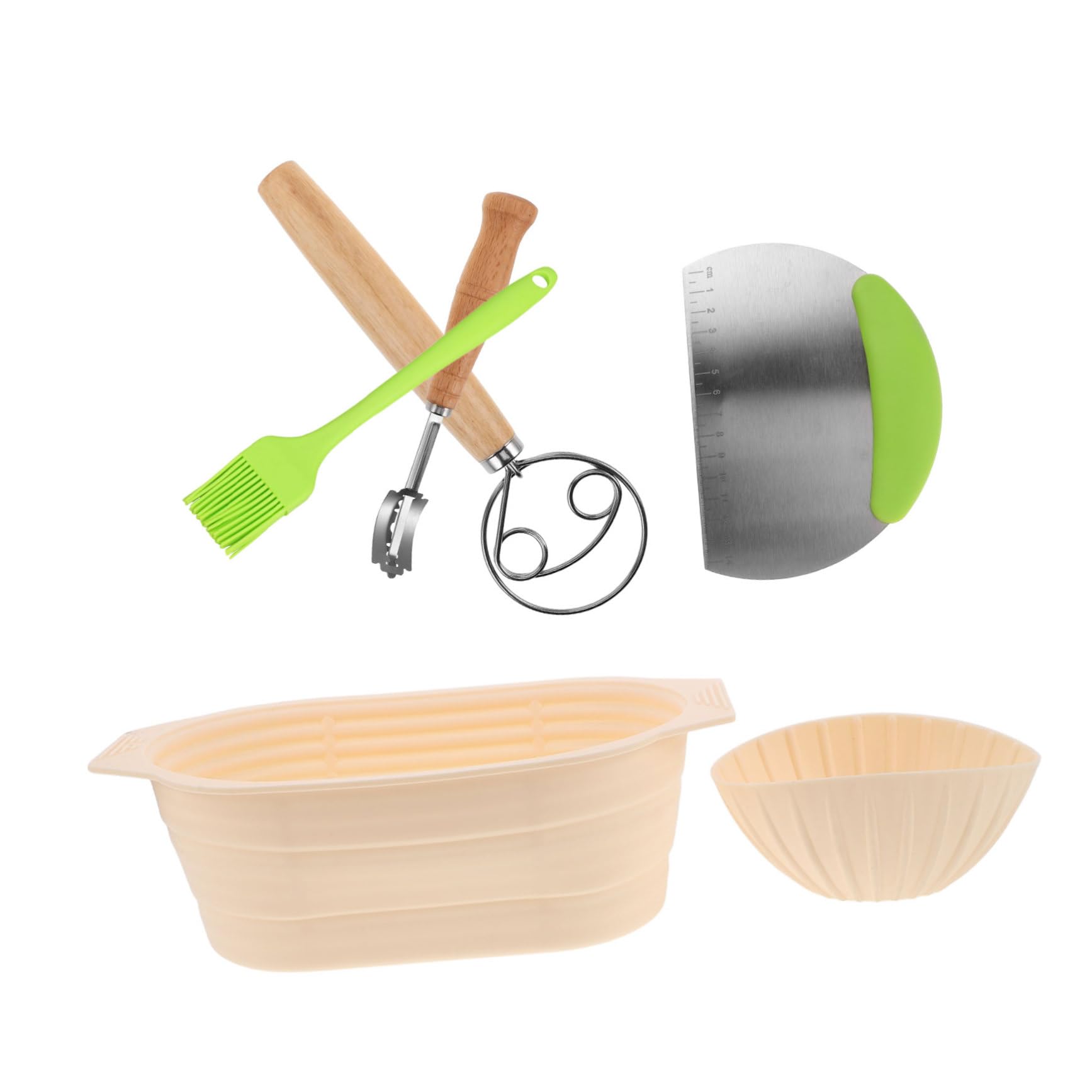 Cesta de Fermentación de Pan de Silicona Redonda, Juego 1