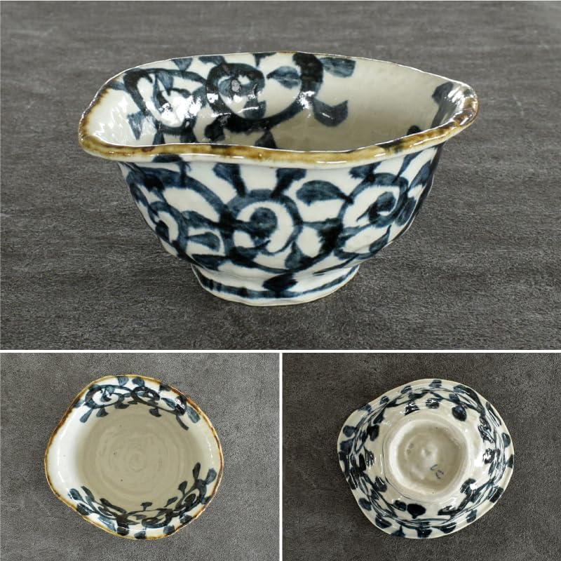 Amazon | 【m'home style】 美濃焼 食器 和食器 手書きたこ唐草豪快丼