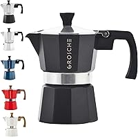 Vista 40 de GROSCHE Milano Cafetera Moka para estufa, para 9 tazas de café expreso, de 15.2 onzas, azul. Cafetera de estufa Moka, espresso italiano, greca